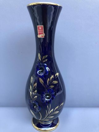 Stunning Echt Kobalt B&h Halbach Geschenke Vase,  German Cobalt Blue