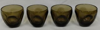 L3 Russel Wright Pinch Imperial Brown Mid Century Art Glass 3 1/8 Tumblers Set 4