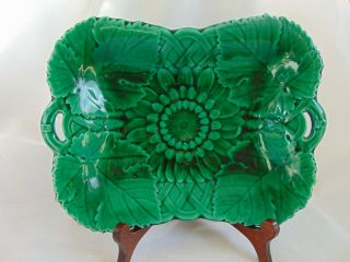 Rare Wedgwood Green Majolica Sunflower Pattern - Serving Platter Victorian C1880