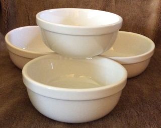4 - Culinary Arts Cafeware Porcelain 6 Inch White Bowls
