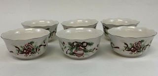 6 1998 Charter Club Winter Garland Soup Cereal Bowls Christmas