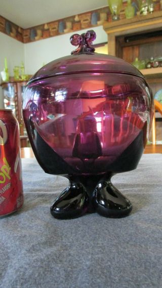 Viking Amethyst Epic Three Foil Covered Candy Dish