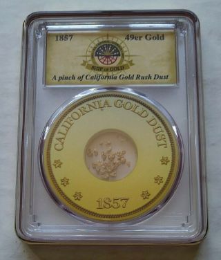 1857 Pcgs Pinch Of California 49er Gold Rush Dust 1 Of 1849 Bob Evans Signed