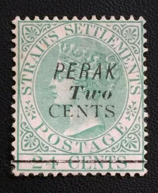 Malaya Perak Opt Straits Settlements 1891 Qv Two Cent On 24c Mh Sg 48 M3282