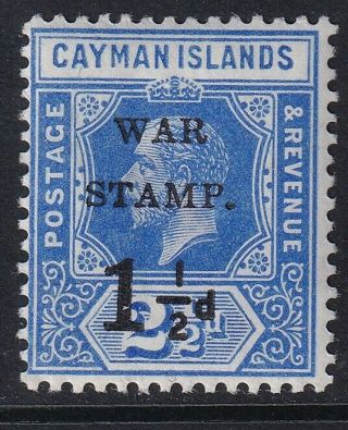 Cayman Islands - 1917 1½d On 2½d Deep Blue War Stamp Sg 53 Unmounted