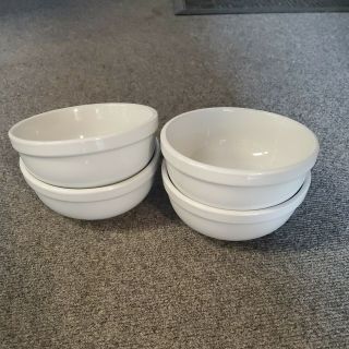 4 - Culinary Arts Cafeware Porcelain 6 Inch White Bowls