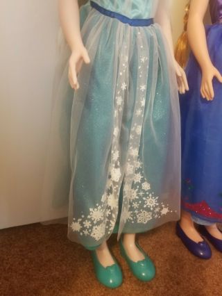 Disney 2014 Frozen Anna & Elsa 1st Edition My Size 38” Dolls In Great Shape 4