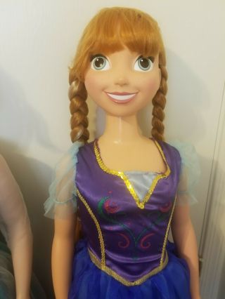 Disney 2014 Frozen Anna & Elsa 1st Edition My Size 38” Dolls In Great Shape 5
