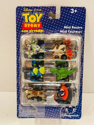 Disney Store Toy Story And Beyond Mini Racers Cars Buzz Lightyear Zerg Rex Woody
