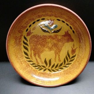 Early 1978 Ned Foltz Contemporary Redware Pottery Dish