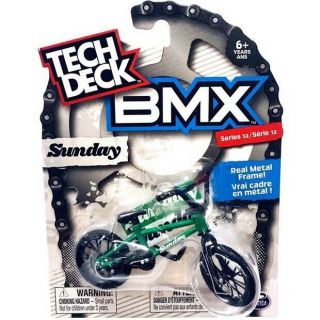 Tech Deck Bmx Finger Bikes Series 12 Sunday Flick Tricks Green Metal Frame
