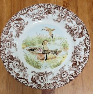 Spode Woodland Wood Duck 10 3/4 " Dinner Plate Thanksgiving Set Of 2 Nwot