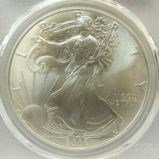 2002 Silver American Eagle S$1 - Pcgs Ms 70 - H3113