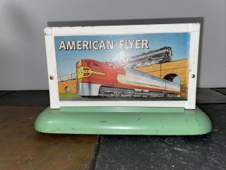 Vintage American Flyer Metal Billboard Sign By A.  C.  Gilbert Whistle/horn Ca.  1950