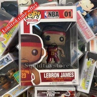 Funko Pop！nba Lebron James 01 Red Jersey Vaulted Retired “mint” With Protector