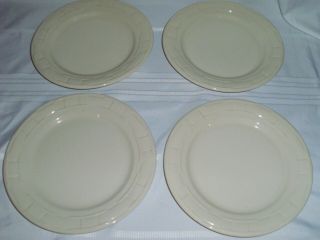 Set Of 4 Longaberger Woven Traditions Ivory Dinner Plate 