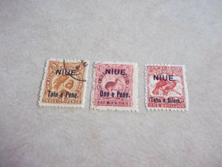 Niue Cook Islands Stamps Sg 13,  14,  16 Scott 10,  11,  13a Fine