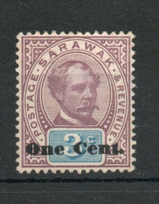 Sarawak Sg 22 1889 1 Cent On 3 Cents No Gum M/m
