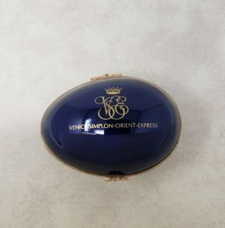 Limoges - Venice Simplon Orient Express - Souvenir Trinket Box - Blue Egg