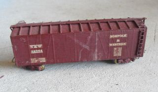Vintage Ho Scale Wood Norfolk & Western N&w 52364 Box Car