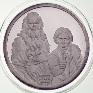 Rarities 1988 Star Wars First Ten Years Han Solo Chewbacca 1 Oz.  999 Silver Coin