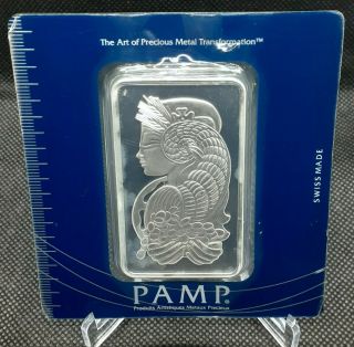 Pamp 100 Gram Silver Bar - Pamp Suisse Fortuna With Serial Number.