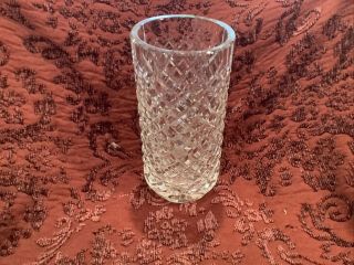 Waterford Crystal Cut Pattern 8 Inch Vase,  3.  5 Pounds,  Etched Waterford
