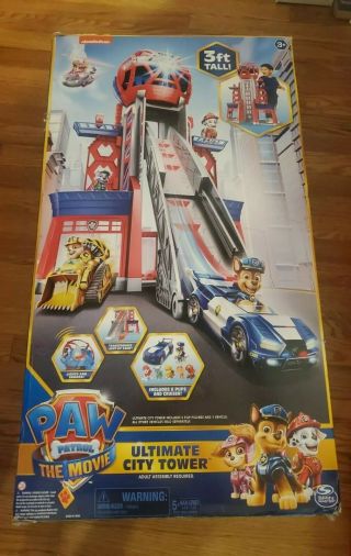 Paw Patrol: The Movie Ultimate City Tower Playset,  3ft.  Tall Open Box