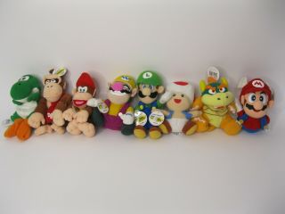 8 Nintendo 64 Bd&a Bean Bags Mario Toad Yoshi Dk Diddy - Kong Bowser Wario