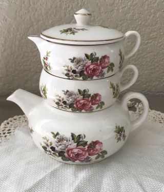 Old Foley James Kent Harmony Rose Stacking Teapot