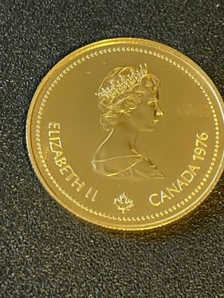 1976 Canadian Montreal Olympic Proof Gold Coin 14k (0.  25 Troy Oz.  Pure Gold)