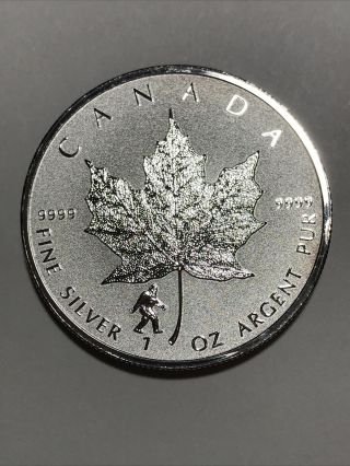 2016 1 Oz.  $5 Canada Maple Leaf W/ Bigfoot Privy Gem Bu.  999 Silver