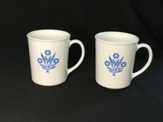 Set 2 Vintage Corning Ware Blue Cornflower Coffee/tea Mugs / Cups Usa