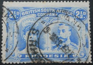 Rhodesia Double Head Two And A Halfpence With Wankies (dc) Postmark