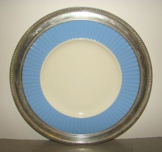 Vintage Lenox Temple Blue Rimmed Plate W/ Sterling Rim