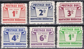 Northern Rhodesia: 1963,  Postage Dues Sg D5 - D10,  Mnh