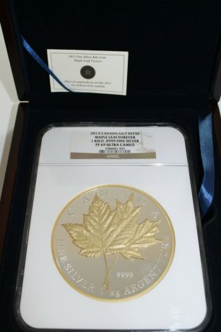 2013 $250 Canadian Maple Leaf Forever 1 Kilo Of Silver : Ngc Pf69ucam