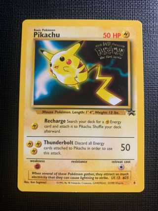 Pokemon Card - Pikachu 4 Wotc Black Star Promo - English Rare Promo
