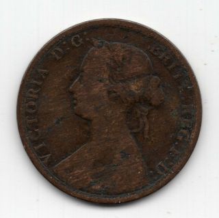 1862 Nova Scotia One Cent Coin - Obverse Lamination Error 2