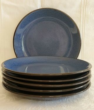Threshold " Belmont Blue " Salad Plates Set Of 6 8 1/4 " Vguc