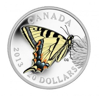 2013 $20 Fine Silver Coin - Butterflies Of Canada: Canadian Tiger Swallowtail
