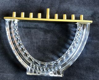 Euc - Waterford Crystal And Brass Menorah
