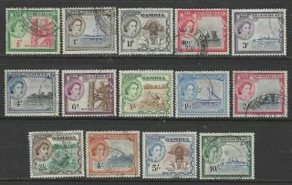 Gambia 1953 Queen Elizabeth Definitive Set To 10 Shillings Sg171 - 184 - Good