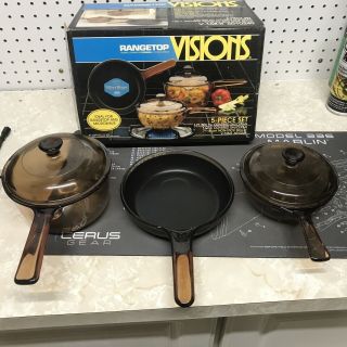 Visions Rangetop Cookware By Corning 5 Piece Set V - 168 - R 1990