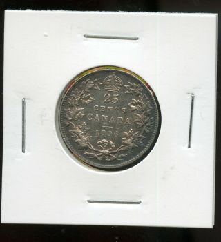 1906 Canada Silver 25 Cents Vf R40