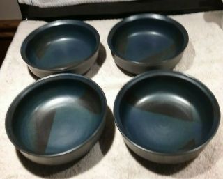 Iron Mountain Stoneware Pottery - Blue Ridge - 6 " Soup/cereal Bowls (set Of 4)