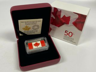 2015 Canada 50 Dollars Fine Silver Coin 50th Flag