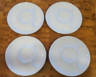 Four Williams Sonoma Covent Garden Artichoke Plates Portugal All White