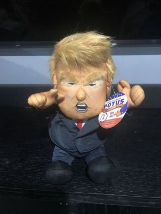 Pull My Finger Farting Donald Trump Plush Figure Doll - W/animated Hair - 10.  5 ".