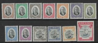 Grenada 1951 King George Vi Definitive Set Complete Sg172 - 184 - Mounted